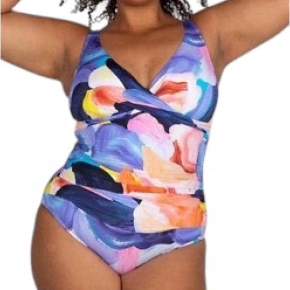 ARTESANDS plus size 16 one piece swimsuit fits D-G cup NWT - Picture 5 of 15